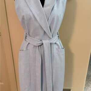 Calvin Klein Light Blue Belted Midi Dress